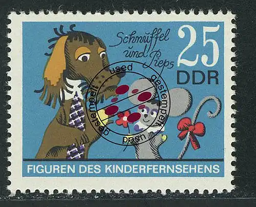 1811 Kinderfiguren Schnuffel und Pieps 25 Pf O gestempelt