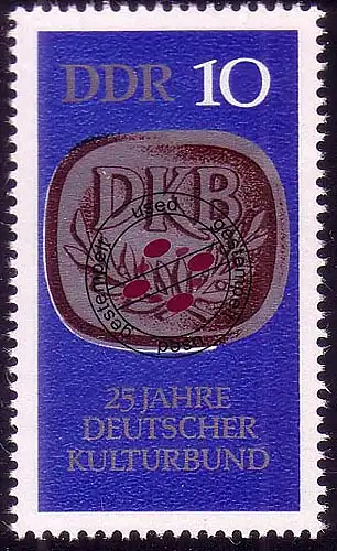 1592 Deutscher Kulturbund 10 Pf O Tamponné