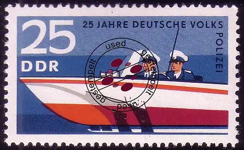 1583 Police populaire allemande 25 Pf O Tamponné