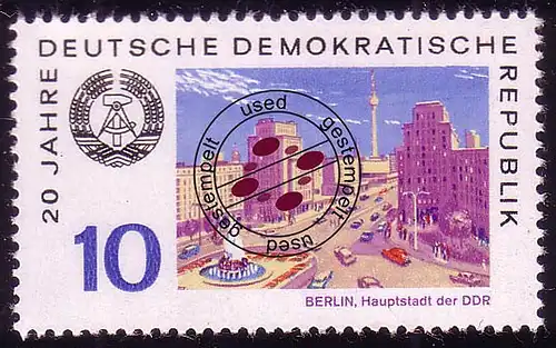 1506 20 Jahre DDR Berlin Strausberger Platz 10 Pf O gestempelt