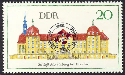 1380 Bauwerke Schloß Moritzburg 20 Pf O gestempelt