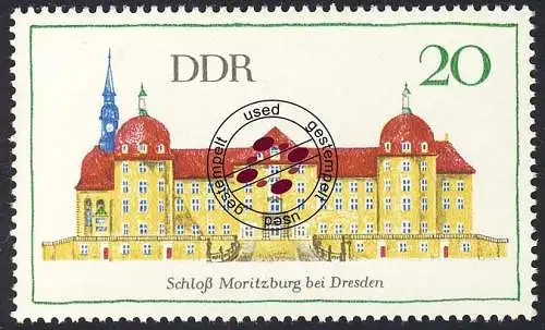 1380 Bauwerke Schloss Moritzburg 20 Pf O gestempelt