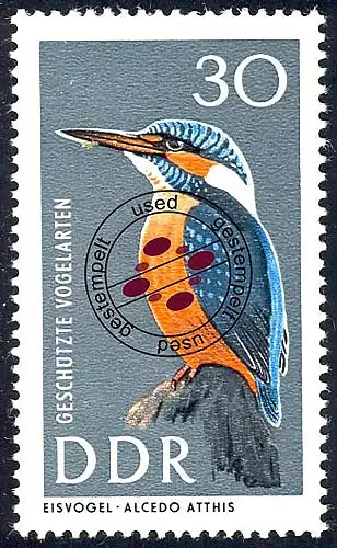 1276 Oiseaux protégés Oiseau glace 30 Pf O Tamponné