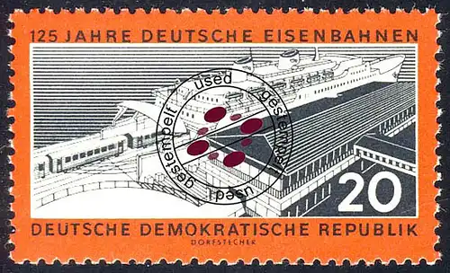 805A Deutsche Eisenbahnen 20 Pf, gezähnt, O gestempelt