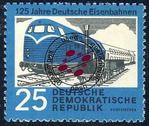 806  Deutsche Eisenbahnen Diesellok 25 Pf O gestempelt