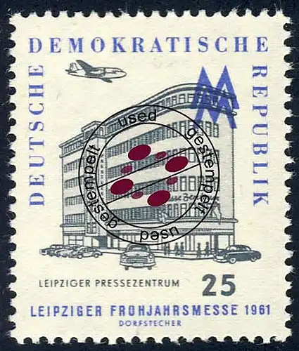 814 Leipziger Printemps 25 Pf O Tamponné