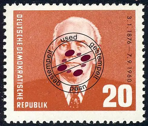 807 Wilhelm Pieck 20 Pf O gestempelt