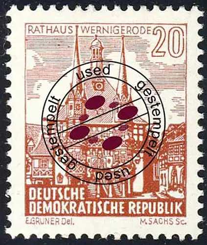 837 Landschaften/Bauten Wernigerode 20 Pf O gestempelt