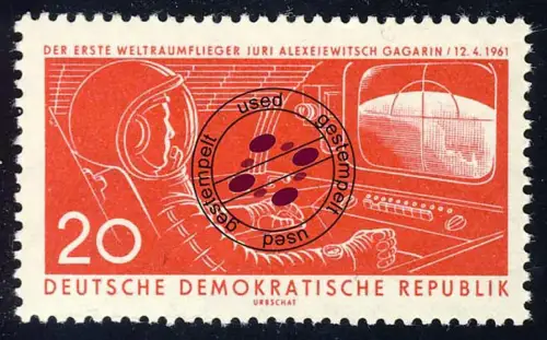 823 Weltraumflug 20 Pf O gestempelt