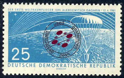 824 Weltraumflug 25 Pf O gestempelt