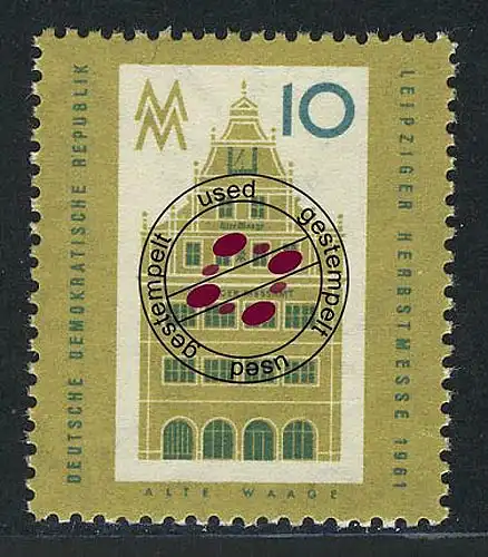 843 Leipziger Herbstmesse Alte Waage 10 Pf O gestempelt