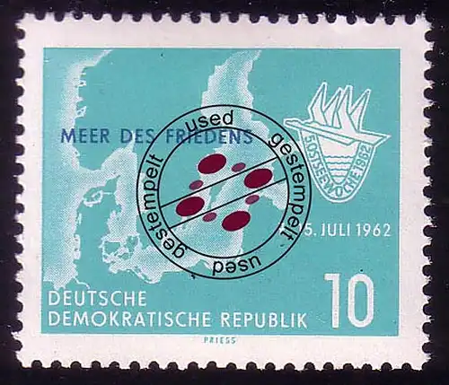 898 Ostseewoche Rostock Karte 10 Pf O gestempelt