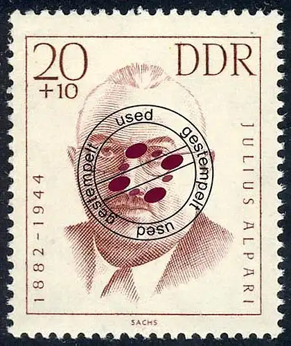 921 Antifaschisten Alpari 20+10 Pf O gestempelt