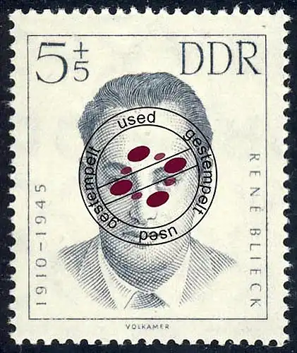 918 Antifaschisten Blieck 5+5 Pf O gestempelt