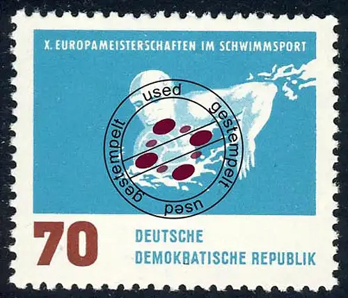 912 Nage-EM ballon d'eau 70 Pf O tamponné