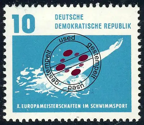 908 Natation-EM Dorsal nage 10 Pf O Tamponné