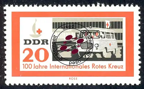 957 Internationales Rotes Kreuz 20 Pf O gestempelt