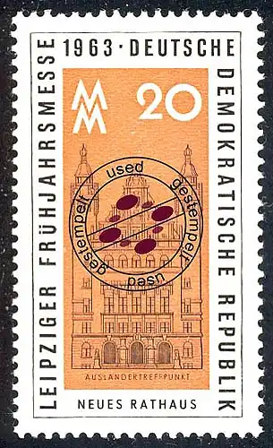 948 Salon du printemps de Leipzig Nouveau hôtel de ville 20 Pf O