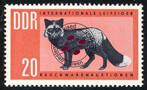 945 Rauchwarenauktion Silberfuchs 20 Pf O gestempelt