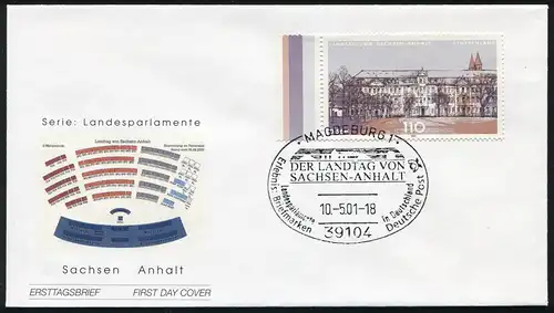 2184 Parlement national Saxe-Anhalt FDC Magdeburg