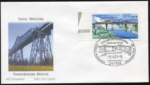 2178 Eisenbahnbrücke Rendsburg FDC Rendsburg / Erlebnis: Briefmarken