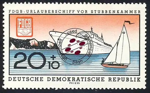 770 MS Fritz Heckert 20+10 Pf O Tamponné