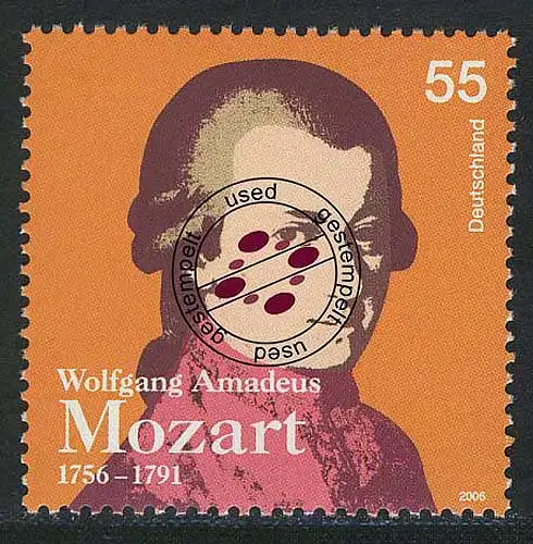 2512 Wolfgang Amadeus Mozart, gestempelt O