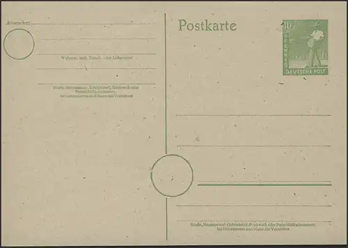 P 961 Bauer 10 pfennig vert, frais de port