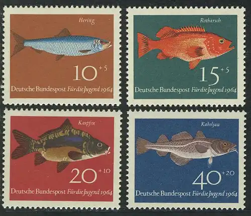 412-415 Poissons juvéniles 1964, phrase ** frais