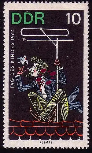 1026 Jour de l'enfant Maître de la aiguille 10 Pf O Tamponné