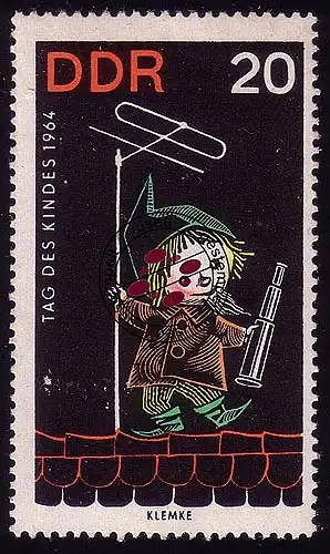 1028 Tag des Kindes Sandmännchen 20 Pf O gestempelt