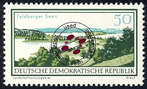 1184 Landschaftsschutzgebiete Feldberger Seen 50 Pf O gestempelt