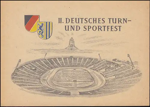 DDR 530-533 Turn- und Sportfest Leipzig 1956 in Klappkarte SSt LEIPZIG 2.8.56