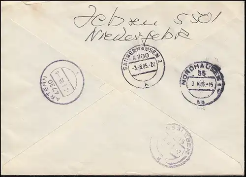 DDR Block 80 Wiedereröffnung Semperoper Dresden auf Eil-Brief NORDHAUSEN 3.6.85