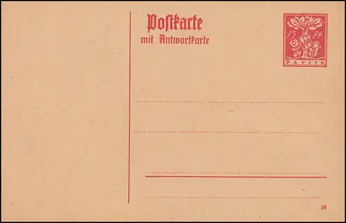 Carte postale de Bavière P 119 Edition audience 15/15 Pf rouge, telle qu'elle est dépensée **
