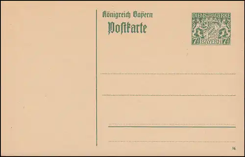 Bayern DP 01/01 Blagues avec couronne 7 1/2 pf. vert, DV 16, **