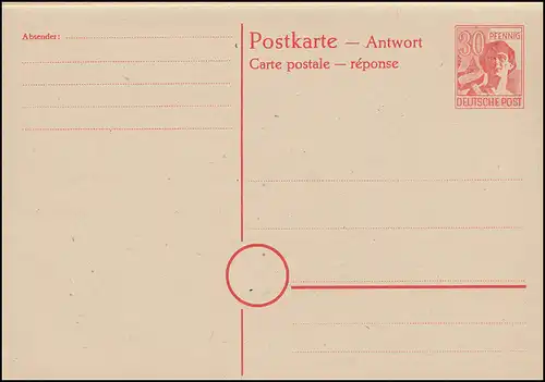 P 964 ouvriers 30/30 pfennig rouge, frais de port