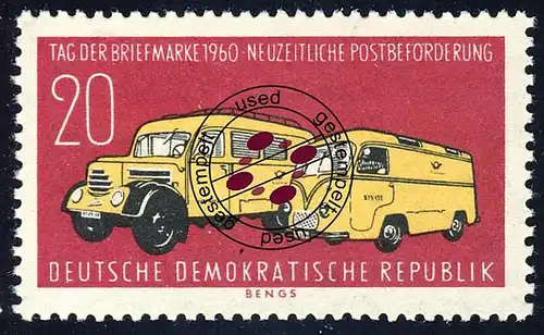 789 Tag der Briefmarke Postkraftwagen 20 Pf O