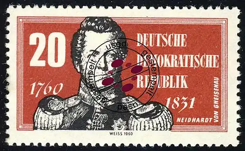 793 Comte Neidhardt von Gneisenau 20 Pf O