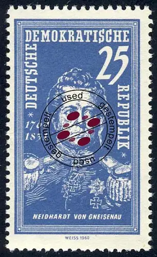 794 Graf Neidhardt von Gneisenau 25 Pf, gestempelt O