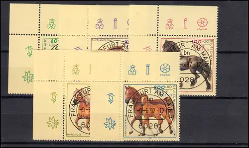 1920-1924 Jugend Pferderassen: ER-Satz o.l. mit Voll-O der VS Frankfurt mit ET-O