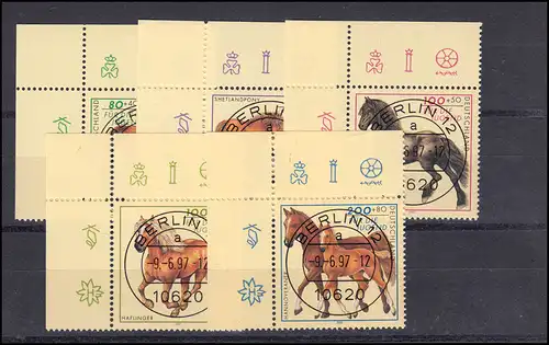 1920-1924 Jugend Pferderassen: ER-Satz o.l. mit Voll-O der VS Berlin mit ET-O