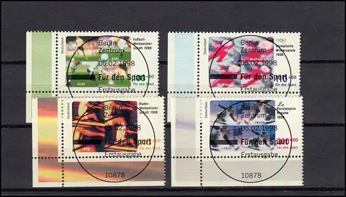 1968-1971 Sporthilfe 1998: ER-Satz u.l. mit Vollstempel Berlin ESSt 5.2.1998