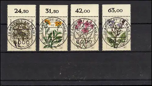1188-1191 Wofa Fleurs alpines: ensemble OR avec plein O de la VS Francfort/Main 1983