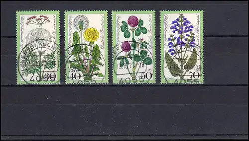 949-952 Wofa Wiesenblumen: Satz Voll-O Ersttagsstempel Niederkrüchten 13.10.1977