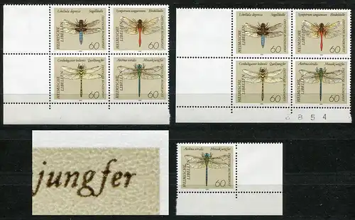 1546-1549 Libellen-Zusammendruck ohne und mit RZ, je mit PLF 1949I - Set **