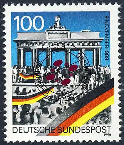 1482I Berliner Mauer 100 Pf  aus Bogen (Rastertiefdruck) O gestempelt