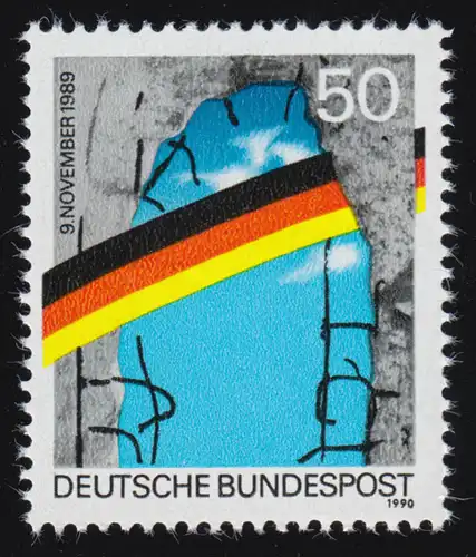 1481I Berliner Mauer 50 Pf aus Bogen (Rastertiefdruck) ** postfrisch