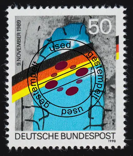 1481I Berliner Mauer 50 Pf aus Bogen (Rastertiefdruck) O gestempelt