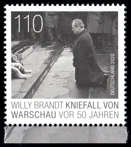 3579 Willy Brandt - Kniefall von Warschau, aus Block 87, ** postfrisch 